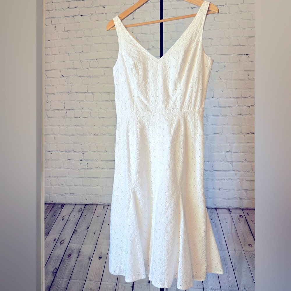 White House Black Market Ivory Midi Dress
